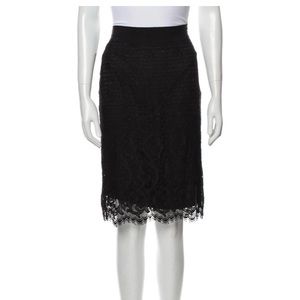 Diane von Furstenberg dvf black lace pencil skirt